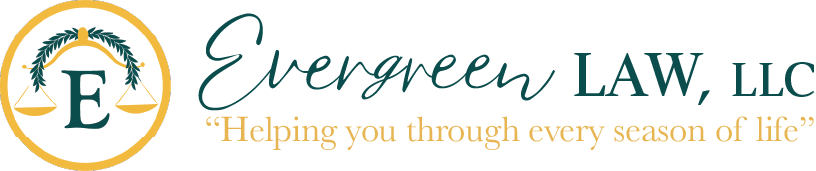 Logo of the law firm Evergreen Law, LLC., featuring a professional design that reflects legal expertise and trust.